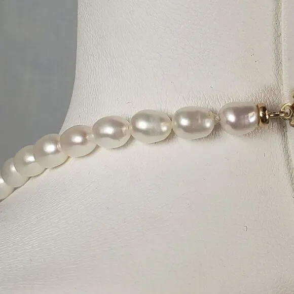 Winterthur Child's Freshwater Pearl Necklace 14k Gold Clasp Women's Pearl Choker